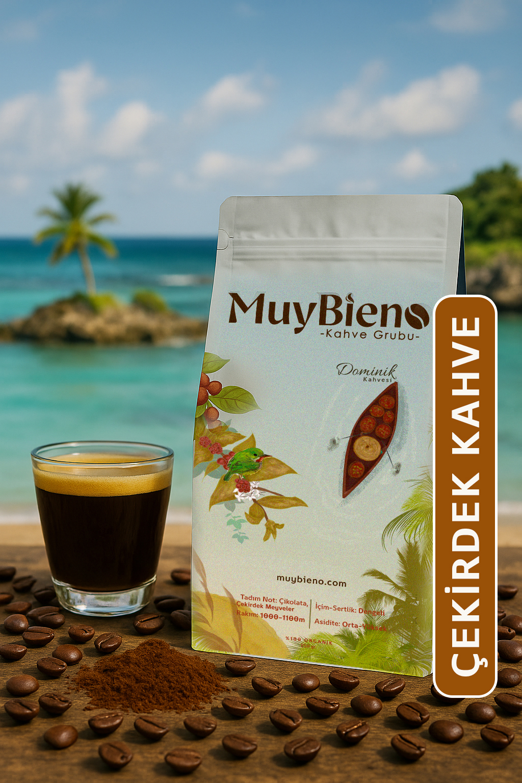 MUY15261029 MuyBieno Dominik Barahana 250 gr. Çekirdek Kahve - Görsel 1